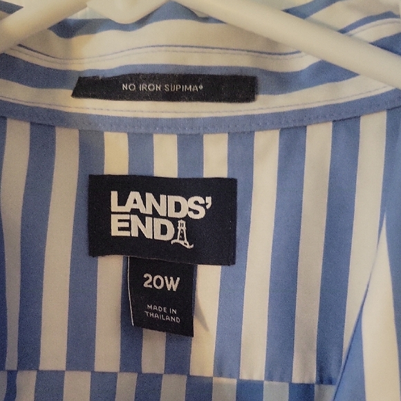 Lands' End Womenn's Blue Striped Shirt - Picture 2 of 3